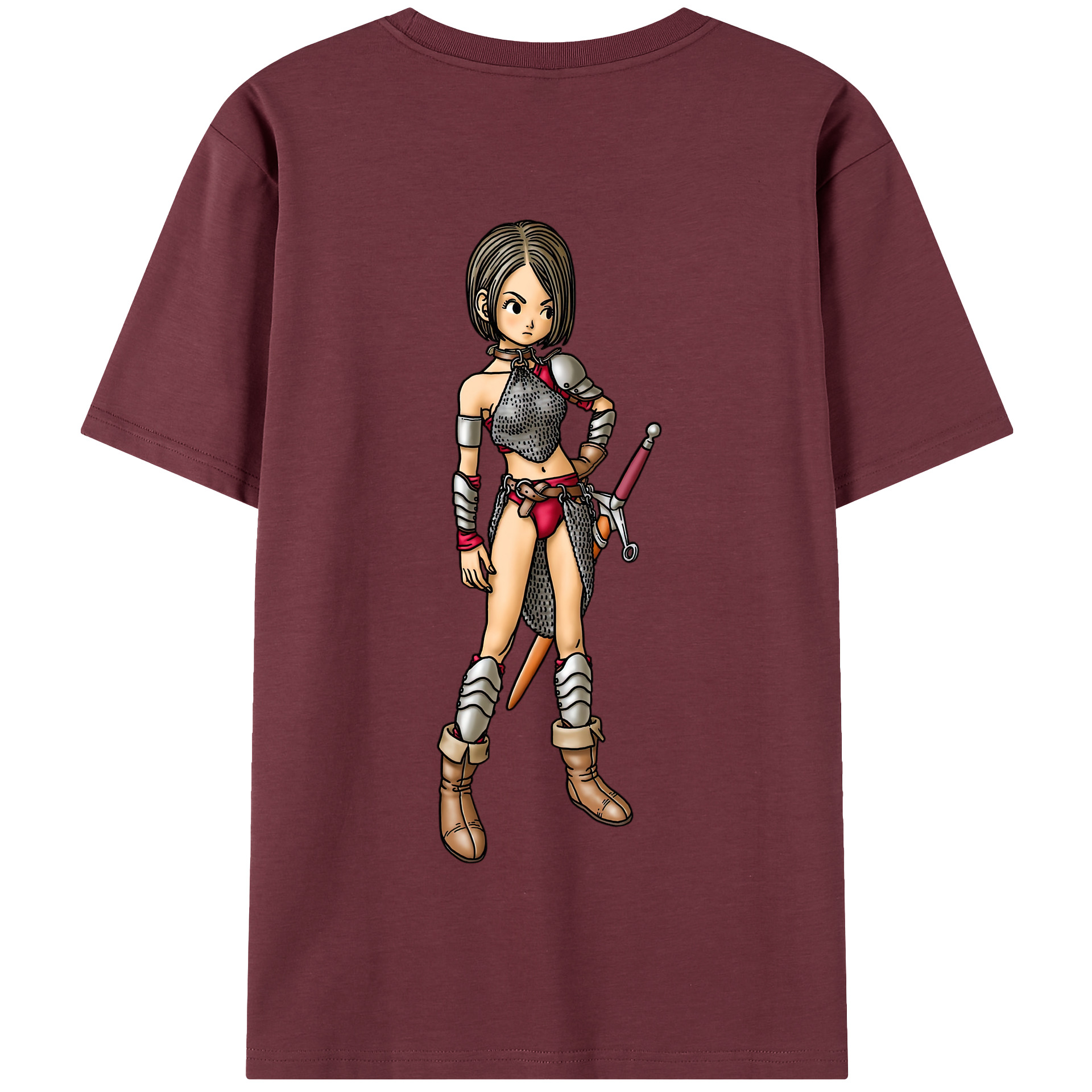 （画像用） ドラゴンクエスト Doragon Kuesuto Dragon Quest 綿100％半袖Tシャツ（背面プリント）